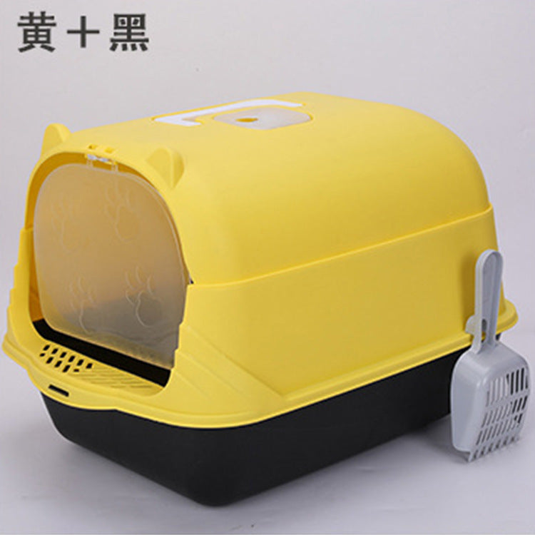 Caja de Arena Semi-Cerrada y Anti-Salpicaduras para Gatos Grandes