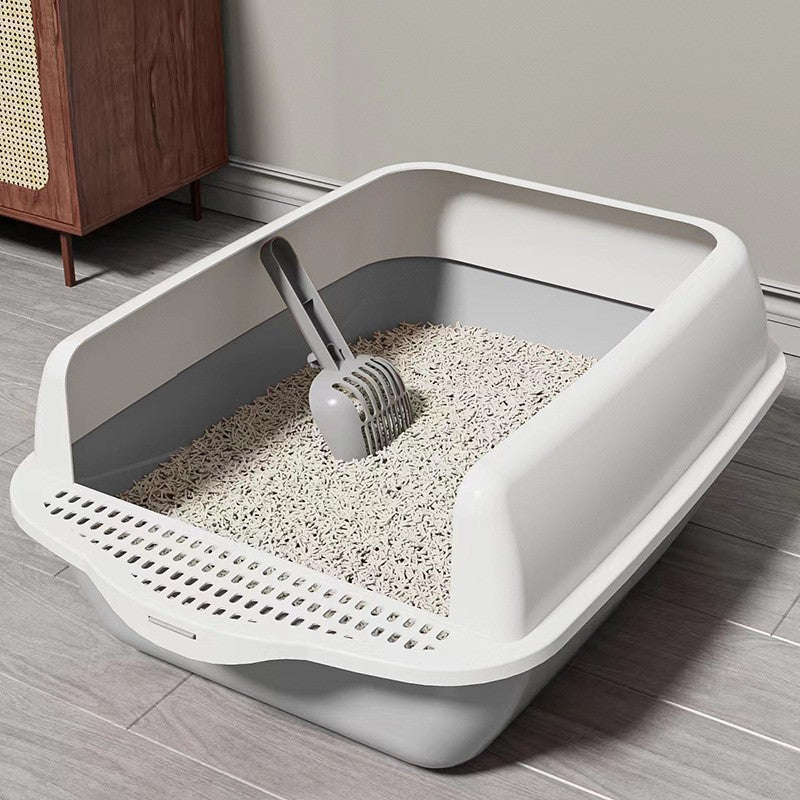 Caja de Arena Semicerrada Grande para Gatos con Partes Desmontables