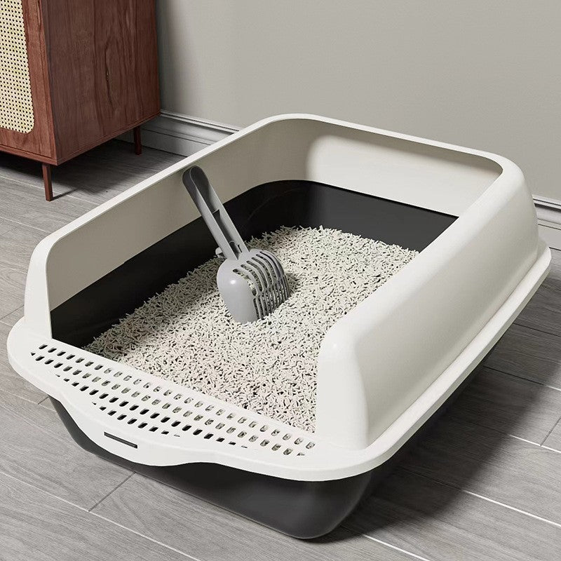 Caja de Arena Semicerrada Grande para Gatos con Partes Desmontables
