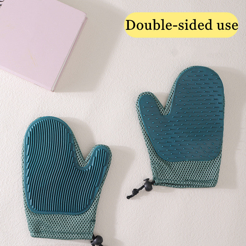 Guantes de Masaje de Silicona y Cepillos para Remover Pelo de Mascotas
