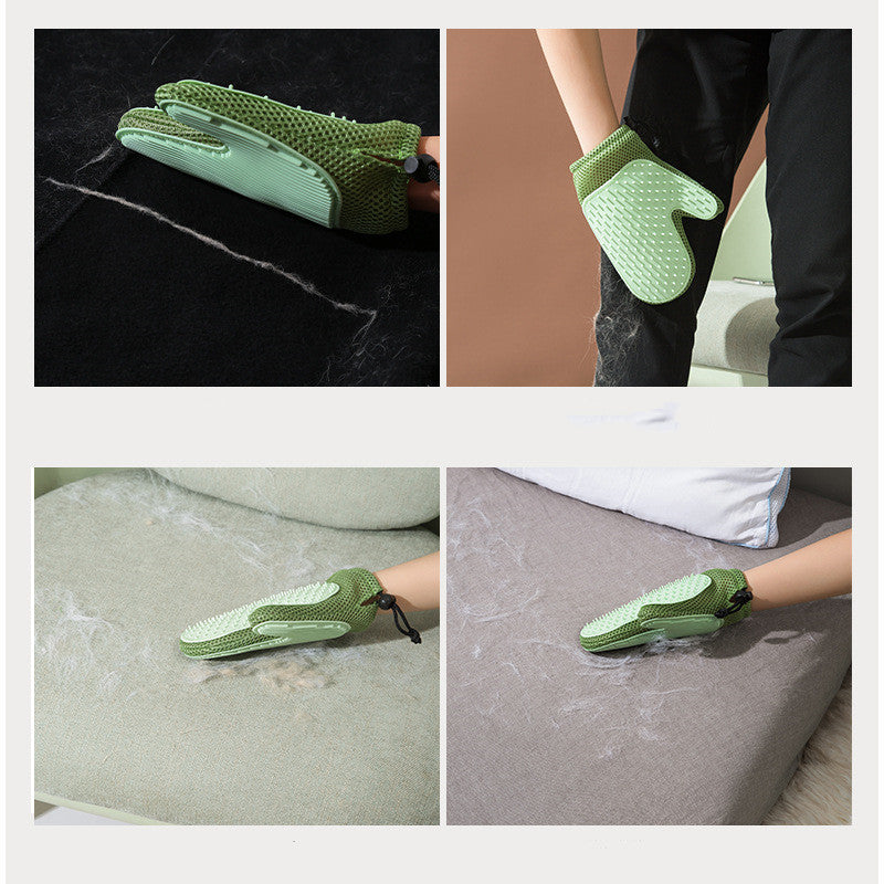 Guantes de Masaje de Silicona y Cepillos para Remover Pelo de Mascotas