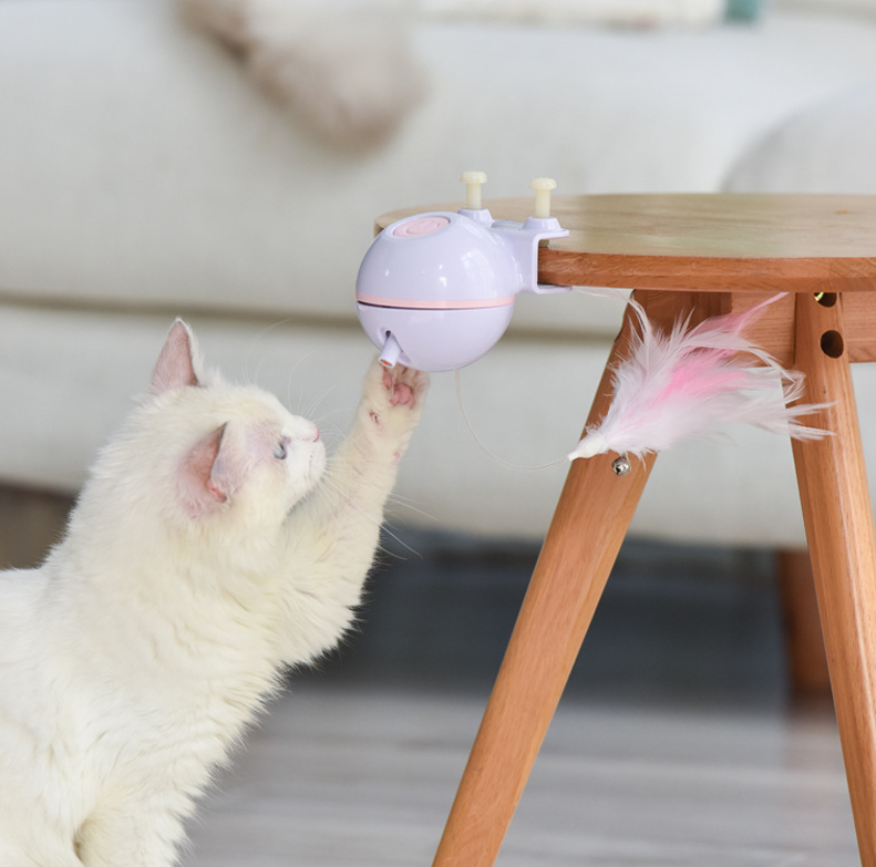 Pelota de Juguete para Mascotas con Varita de Engaño Eléctrica USB (Intercambiable)