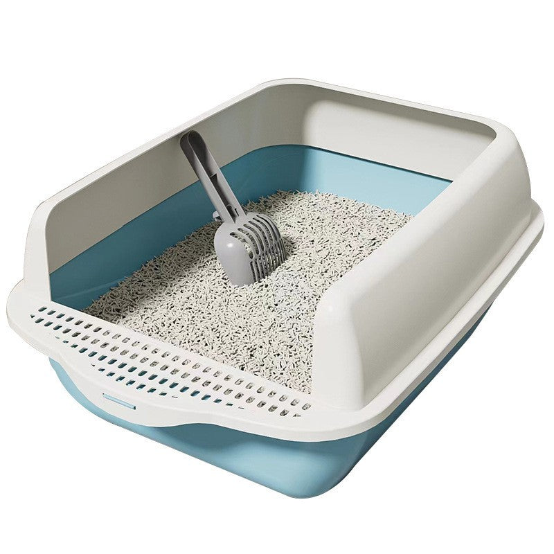 Caja de Arena Semicerrada Grande para Gatos con Partes Desmontables