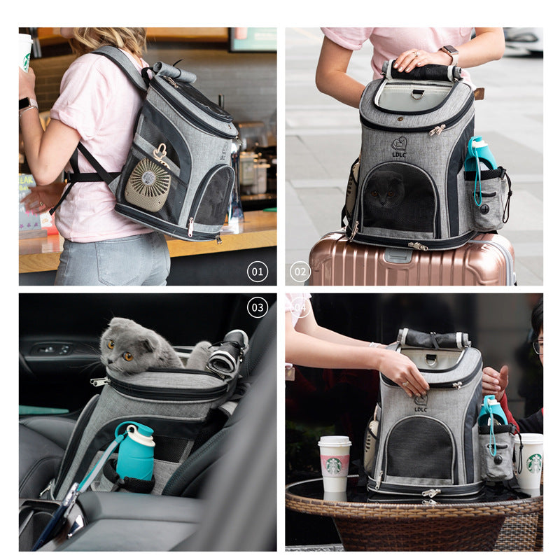 Mochila Transpirable para Mascotas Pequeñas y Gatos