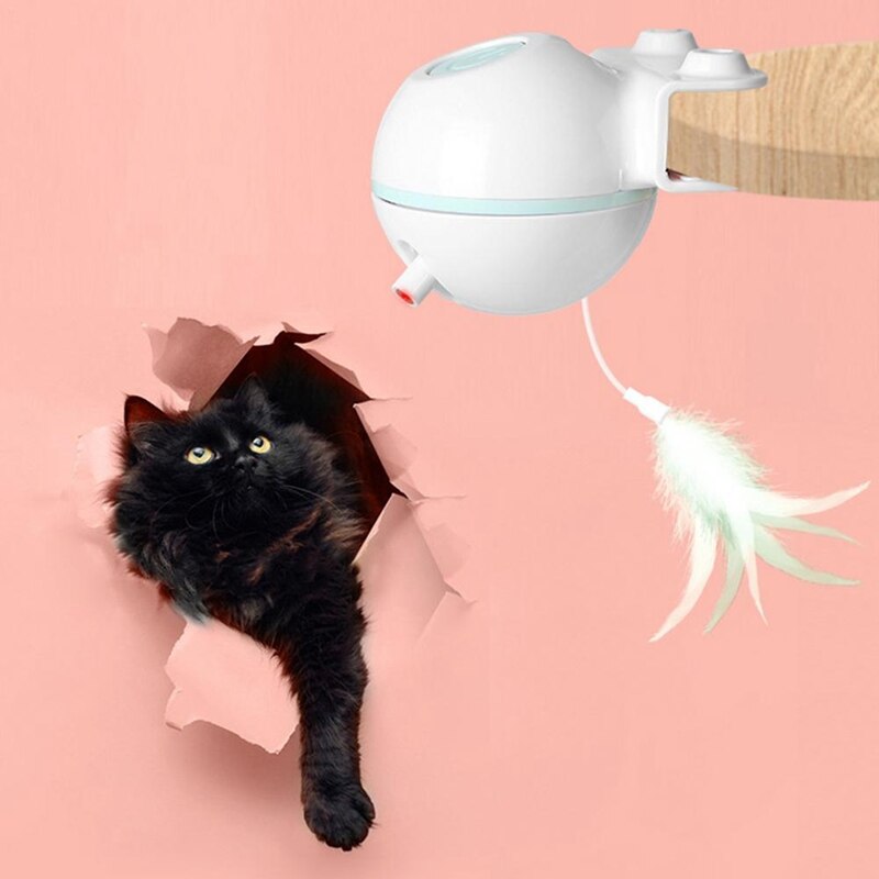 Pelota de Juguete para Mascotas con Varita de Engaño Eléctrica USB (Intercambiable)